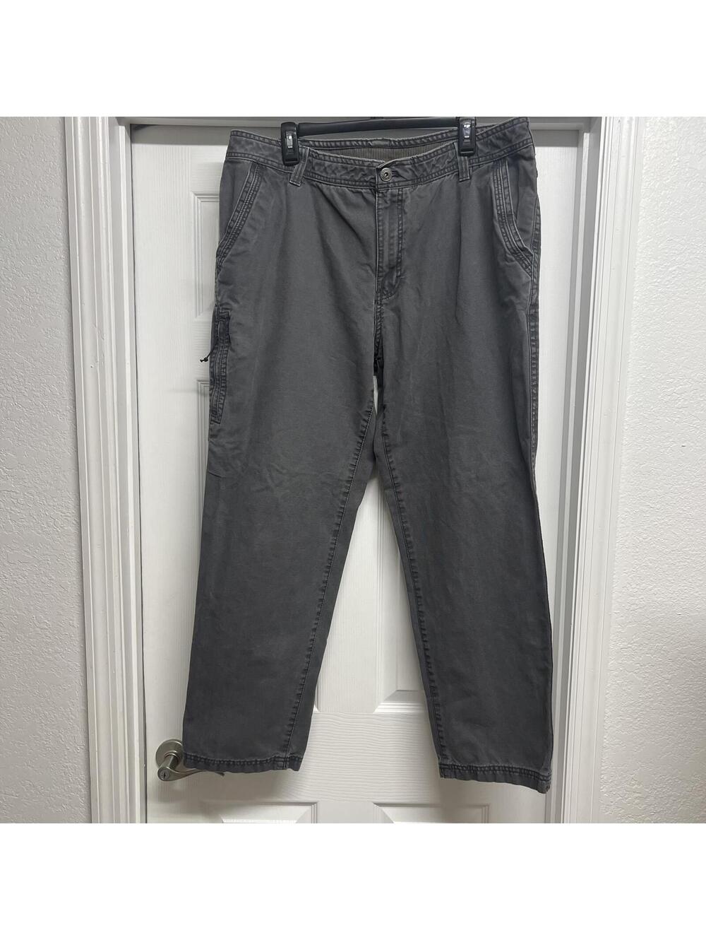 G.H. Bass Outdoor Workwear Canvas Pants Grey 100% Cotton Sz. 40X29 Utility